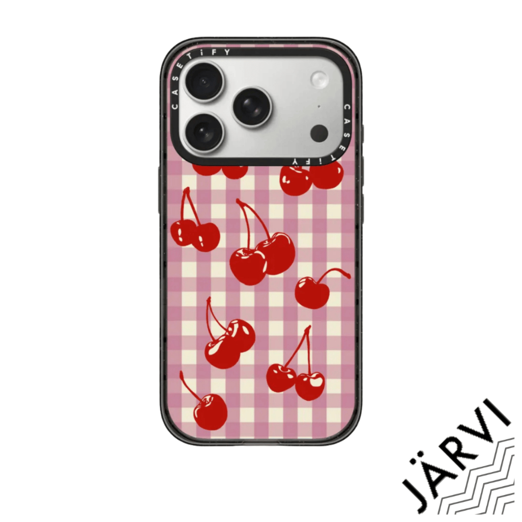 เคส CASETiFY | Cherry Gingham [Kira Cyan] For iPhone Samsung แท้ เคสมือถือ เคสกันกระแทก พร้อมส่ง