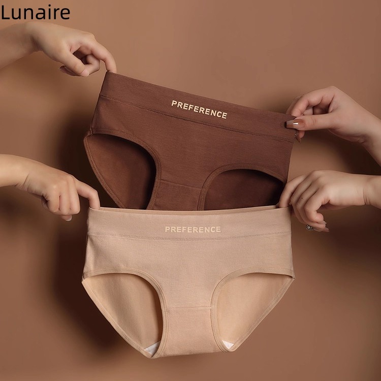 Lunaire กางเกงชั้นในสตรีผ้าฝ้ายแท้ สวมใส่สบาย ระบายอากาศได้ดี บริเวณเป้าป้องกันแบคทีเรีย กางเกงชั้นในทรงใหม่