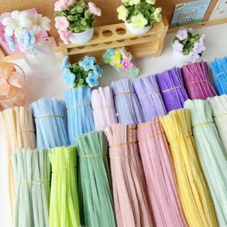 (RAK Domai) รักดอกไม้ ลวดกำมะหยี่ 100เส้น ⁠ลวดกำมะหยี่สีฟ้า ขนฟูพิเศษ ยาว30cm หนา8mm ⁠ของขวัญวันแม่⁠ DIYเพื่อการศึก