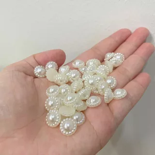 ลูกปัดมุก สีขาวมุก 10mm ชุด 100 ชิ้น แบบมีไม่รู เครื่องประดับ DIY ส่งจากไทย!!!