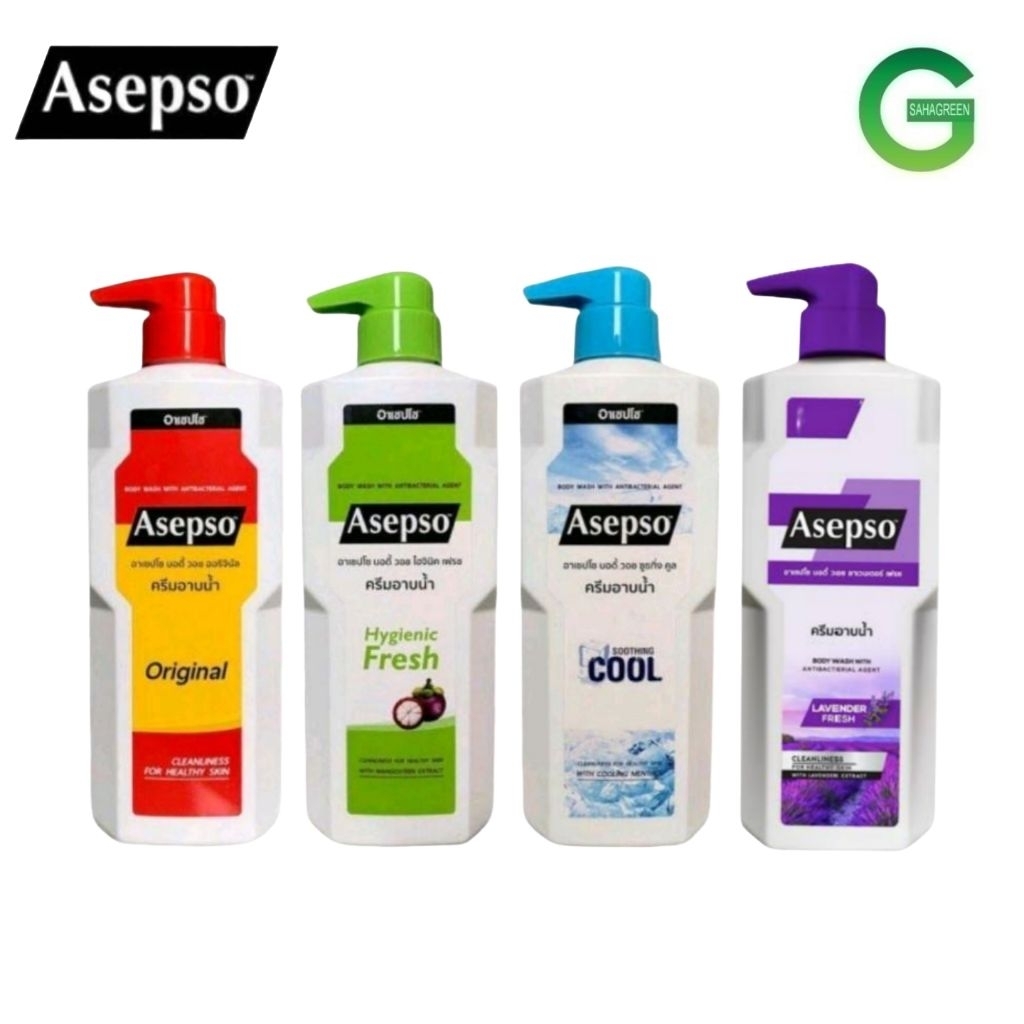 ชำระล้างแบททีเรีย ครีมอาบน้ำ อาเซปโซ หัวปั๊ม 450มล asapso