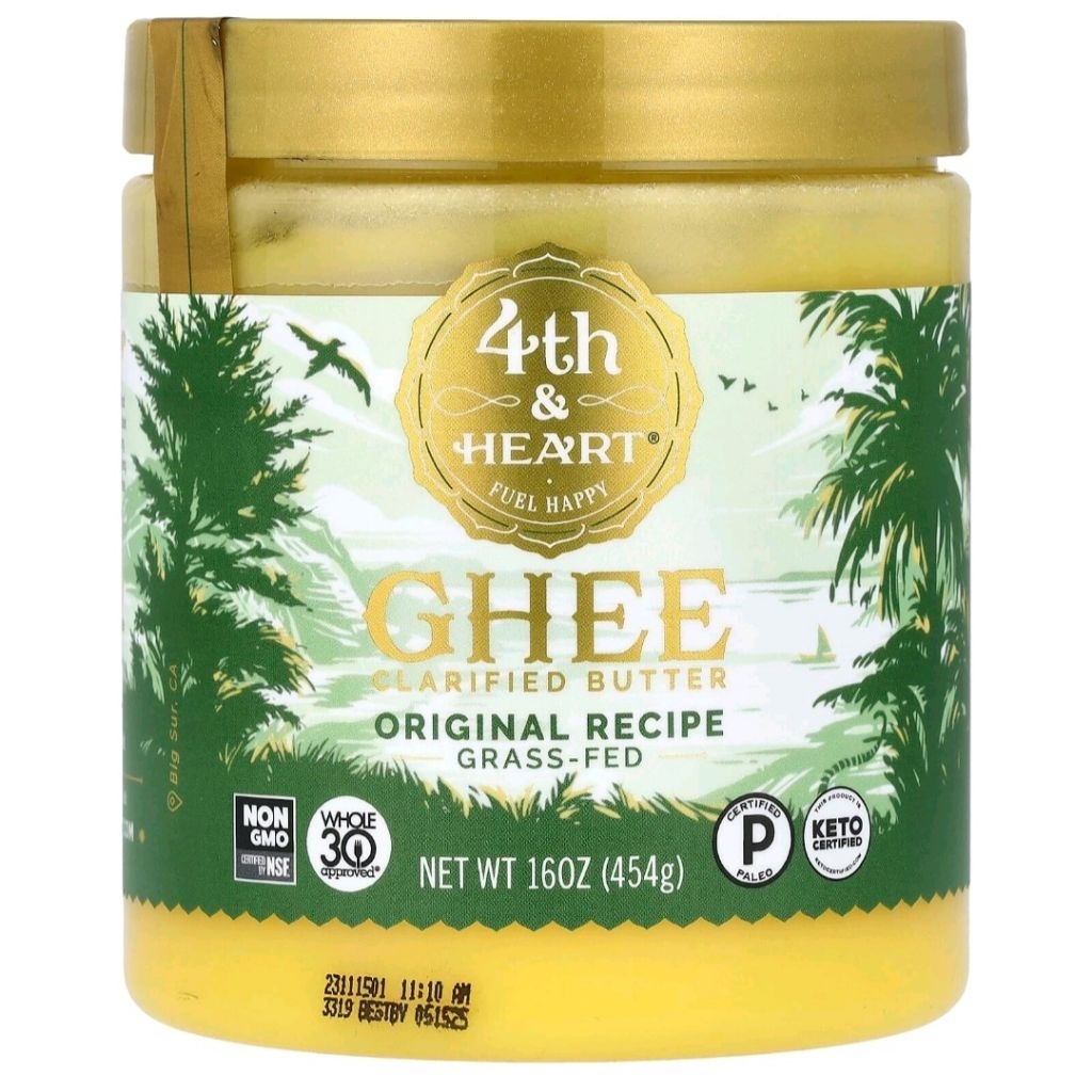 4th & Heart ,Ghee Clarified Butter, Grass Fed, Original Recipe,16 oz (454 g)