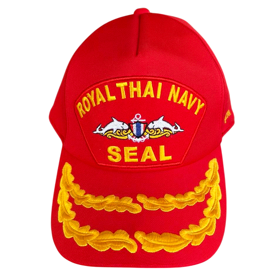 หมวกแก๊ปสีแดง ปักลาย NAVY SEAL งานปักลายสวยงาม ของแท้ จาก NAVY SEAL