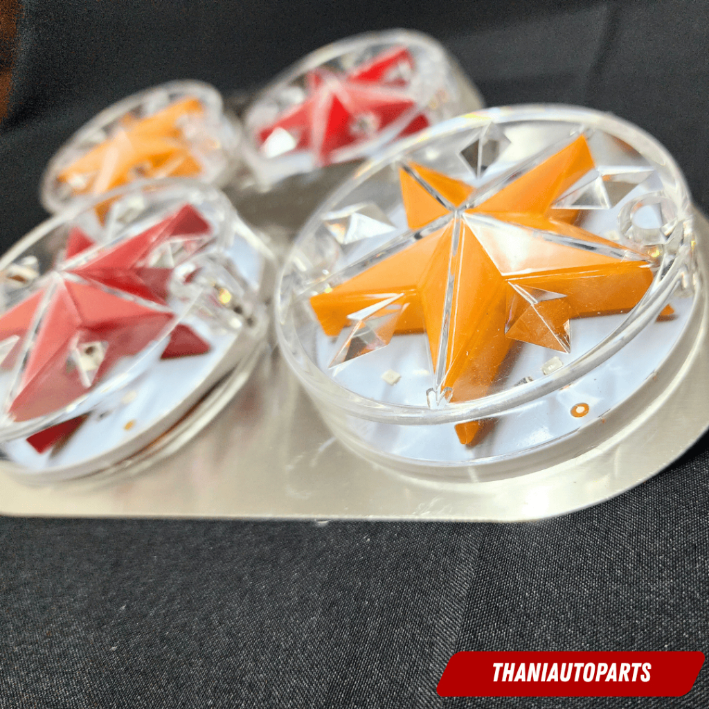 (ราคาต่อแป้น) ไฟราวข้าง แป้นสเตนเลส รูปดาว Star ไฟข้างรถบรรทุก LED ไฟ 12v-24v (ไฟราวเลสรูปดาว) ราคา ถูกที่สุด ดีลบีเคเค แกลเลอรีภาพที่ 3