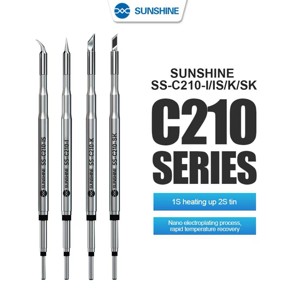 หัวแร้งหัวบัดกรี  SUNSHINE SS-C210-I K IS SK พร้อมแกนทำความร้อนในตัว การนำความร้อนที่มีประสิทธิภาพและการฟื้น