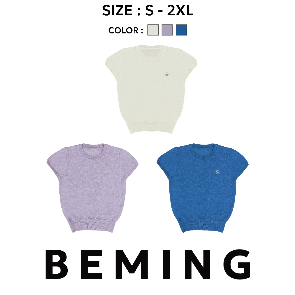 Bemingtop1044(S-2XL)-BMG Daily Knit Tee เสื้อไหมพรมเรียบหรูที่ใส่ได้ทุกวัน ดูนุ่มละมุน