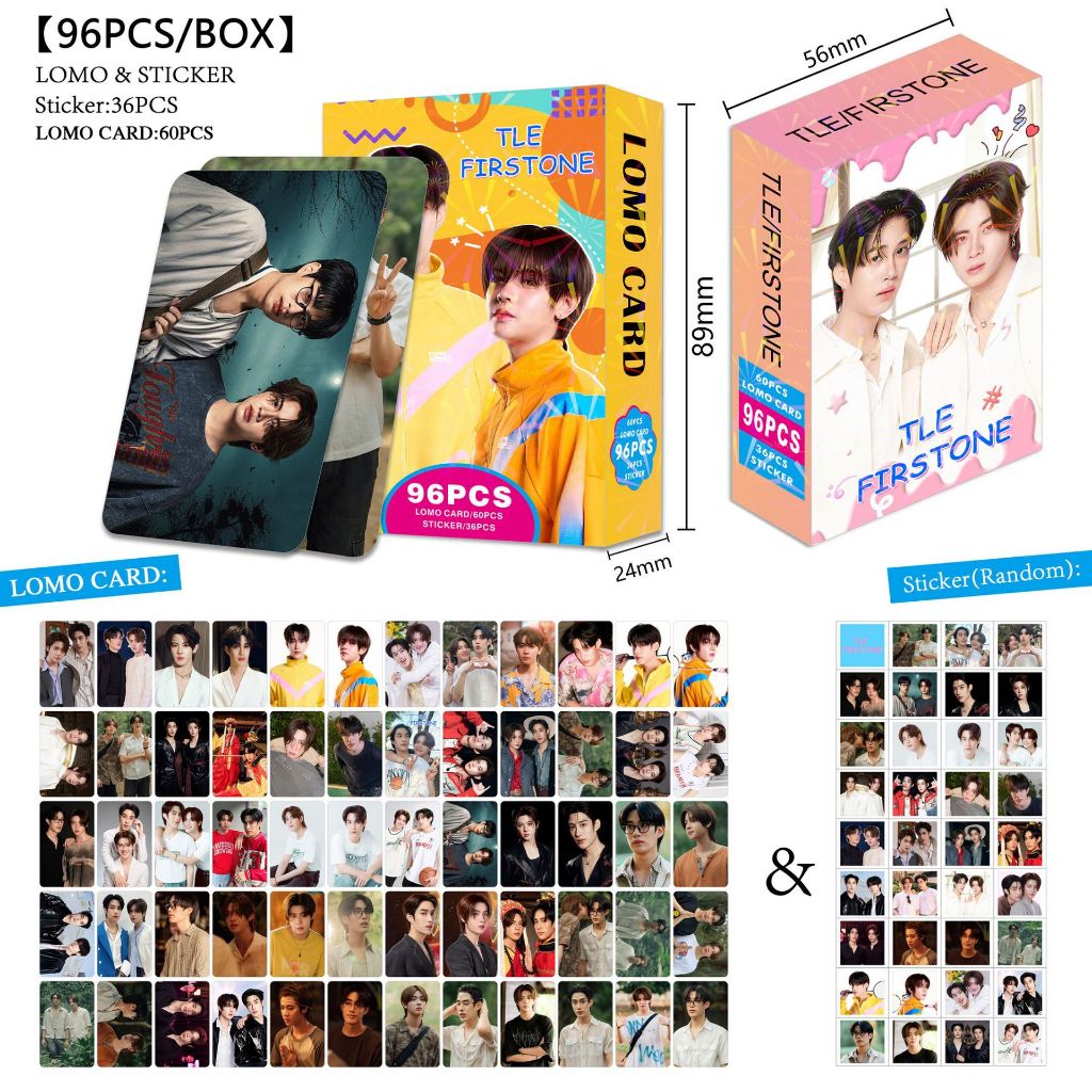 โลโม่ 1 กล่องมี 60 ใบ + สติ๊กเกอร์ 32 ดวง มี2ลายให้เลือก ตี่ตี๋ป๋อ เก่งน้ำปิง lovesick BUS เจมโฟ้ด จุงดัง ไบร์ทวิน มาใหม