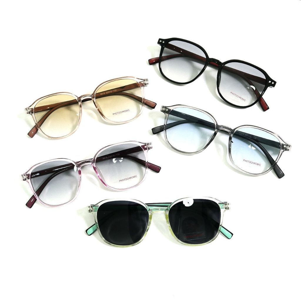 แว่นสายตายาว/สายตาปกติ แว่นกรองแสงบลูออโต้ไล่สี Photochromic ออกแดดเปลี่ยนสี ป้องกันแสงสีฟ้า แว่นอ่านหนังสือรุ่น8818(+)A