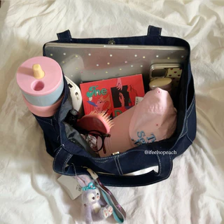 july bag - hyesummer.r กระเป๋าผ้าแคนวาสใส่ ipad macbook ได้