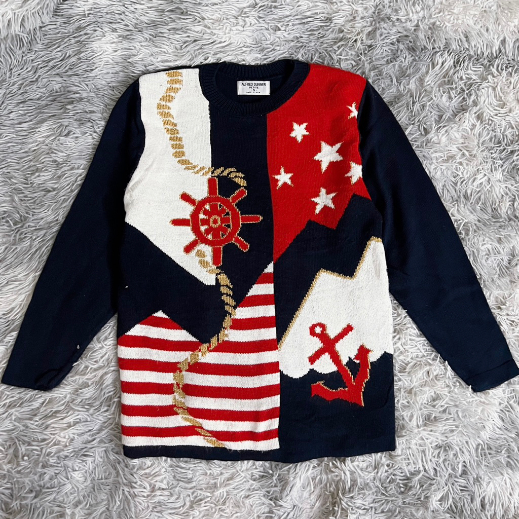 Pre-loved!! Vintage Nautical Sweater by Alfred Dunner