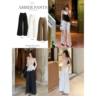 Amber Pants 890.- กางเกงขายาวเอวสูงจับจีบ ขากระบอกใหญ ทรงสวย ผ้าหนาทิ้งตัวใส่สบาย
