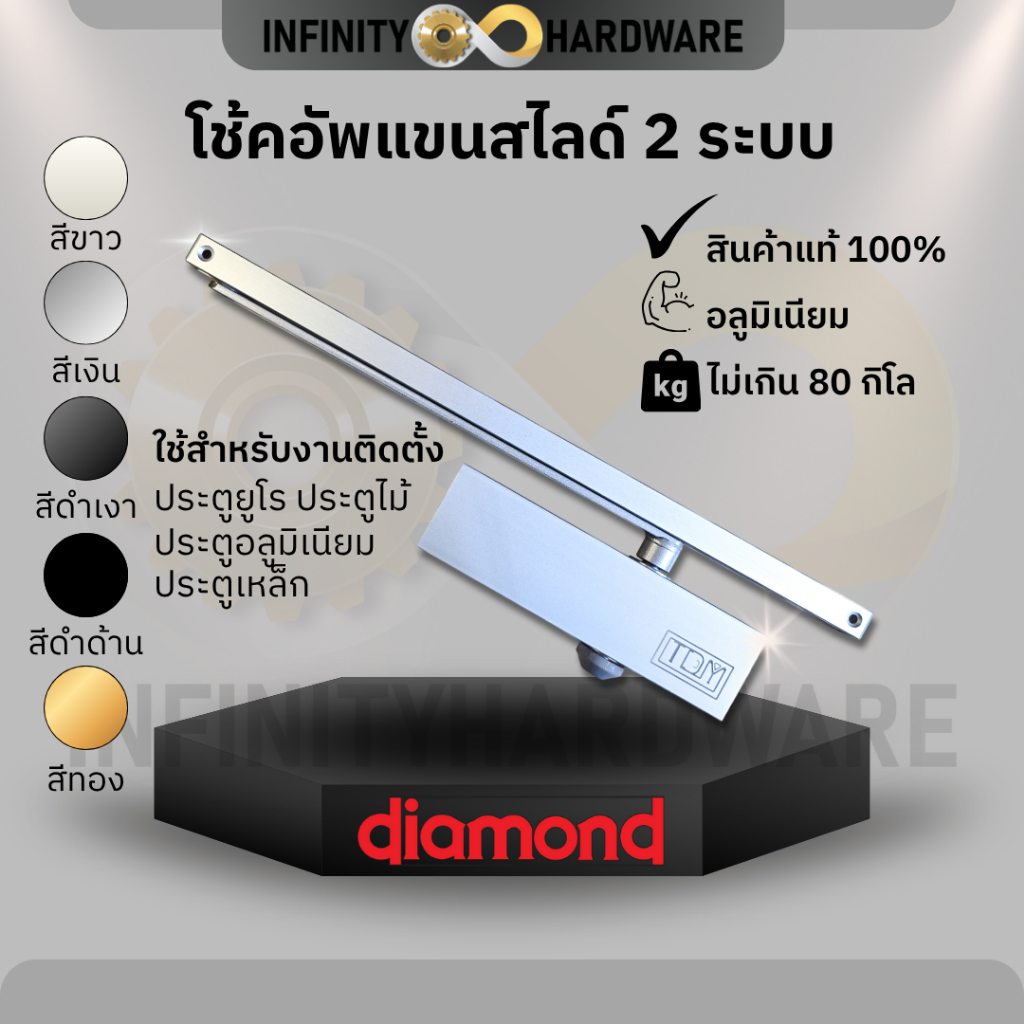 TDM โช้คอัพแขนสไลด์ 2 ระบบ ติดตั้งง่าย รับประกัน 2 ปี ติดตั้งง่าย