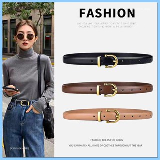 [จัดส่งในกทม]แฟชั่นเกาหลี ดีไซน์เกาหลี เข็มขัดหนัง PU เส้นเล…