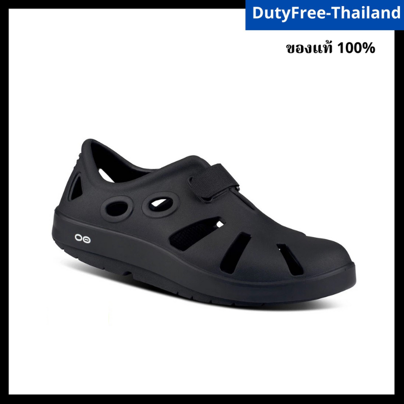 OOFOS รองเท้า OOFOS Oocandoo รองเท้าเพื่อการฟื้นฟู Black รองเท้าฟื้นฟูเท้า นุ่มสุด!