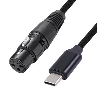 USB Type C To XLR Adapter Type C Male to 3 Pin XLR Female Microphone Cable 1M (สายยาง)