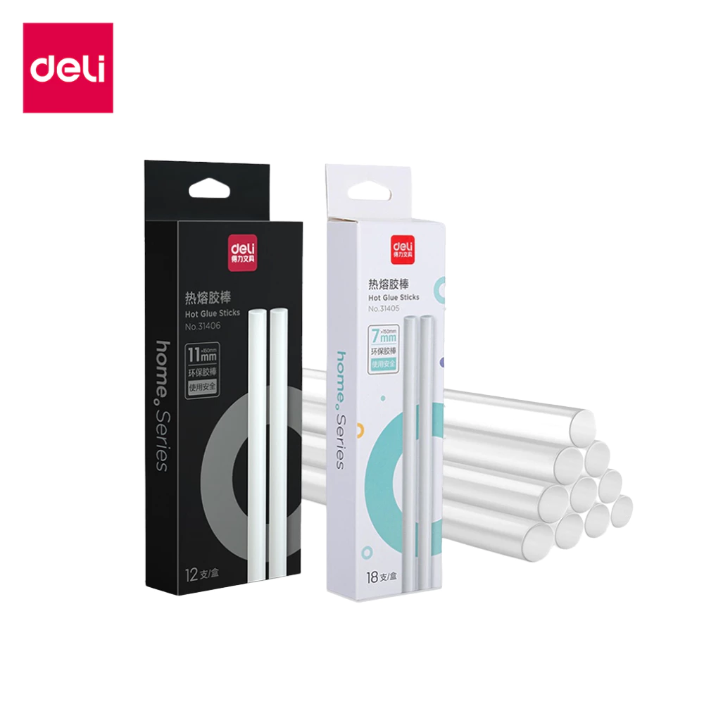 Deli กาวแท่ง 7 mm / 11 mm กาวร้อน สีใส ไม่เป็นอันตราย ติดทนนาน สำหรับปืนยิงกาวไฟฟ้า Glue Stick