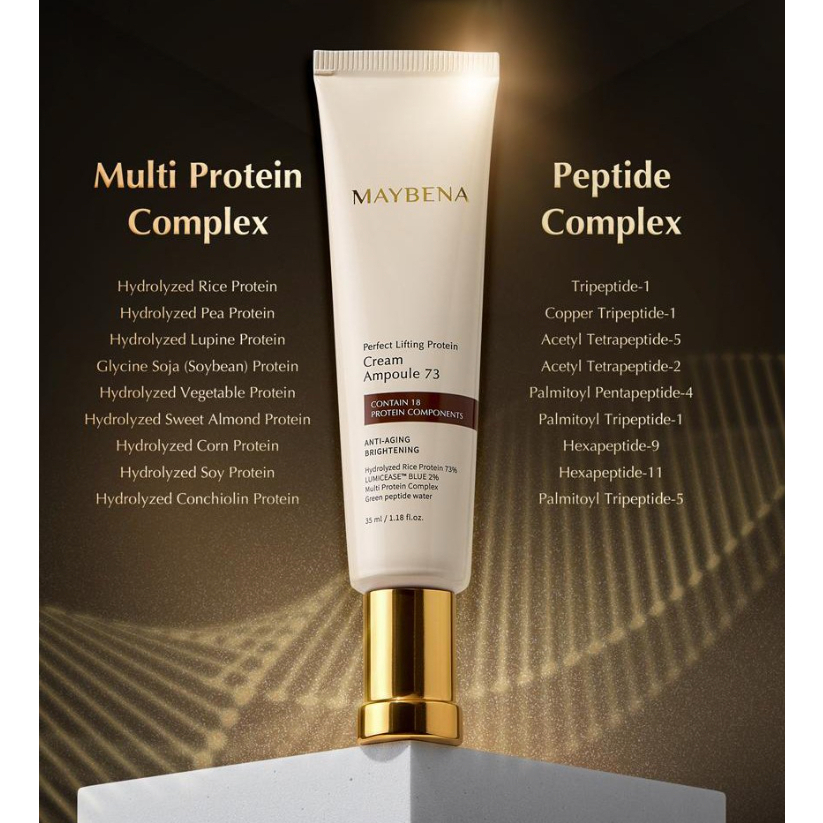 Maybena Perfect Lifting Protein Cream Ampoule 73 ปริมาณ 35mlL ช่วยฟื้นฟูผิวอ่อนเยาว์ กระชับ ยืดหยุ่น กระจ่างใส