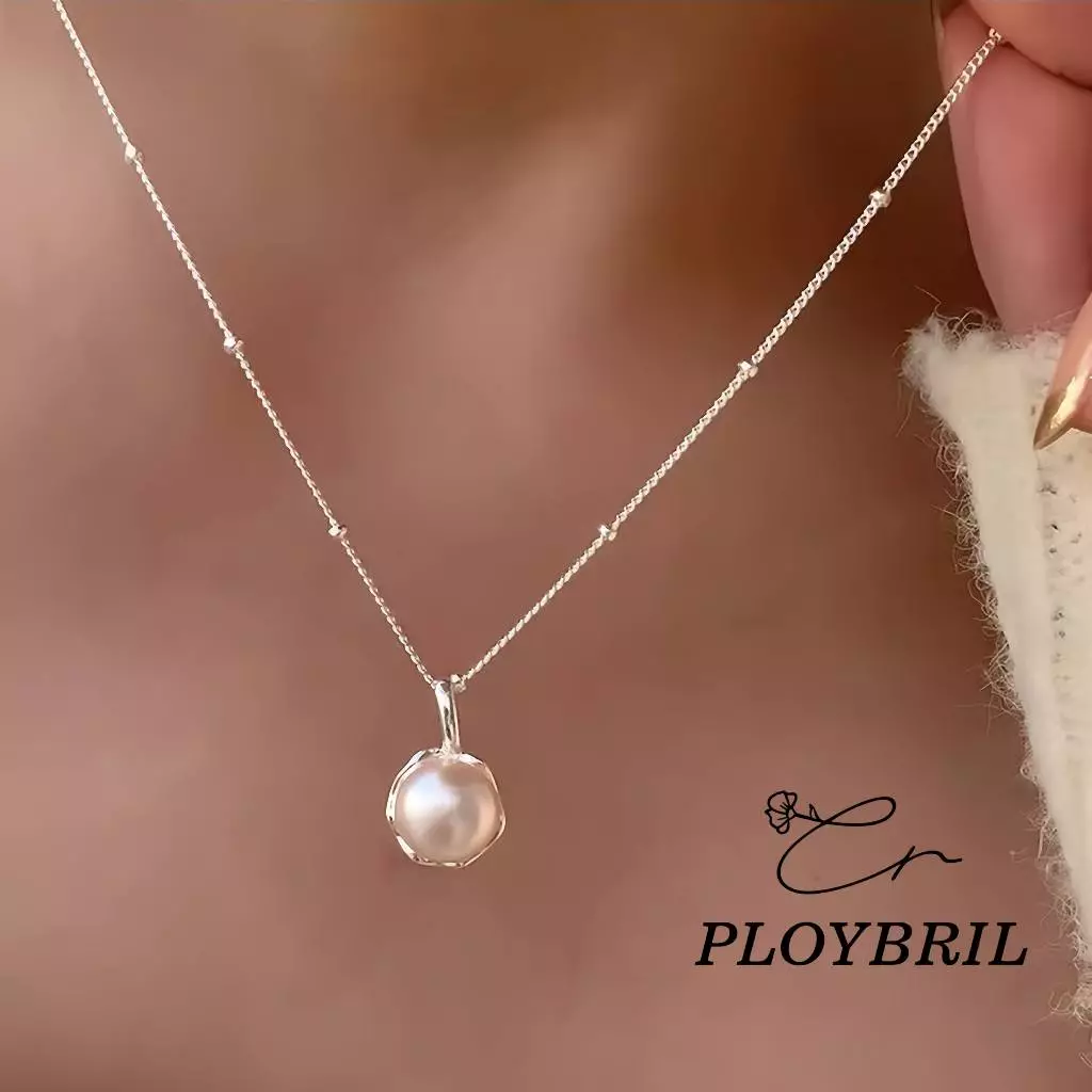 สร้อยคอ มุก จี้ สร้อยคอแฟชั่น เครื่องประดับผู้หญิง สไตล์เรียบหรูเกาหลี PLOYBRIL X003