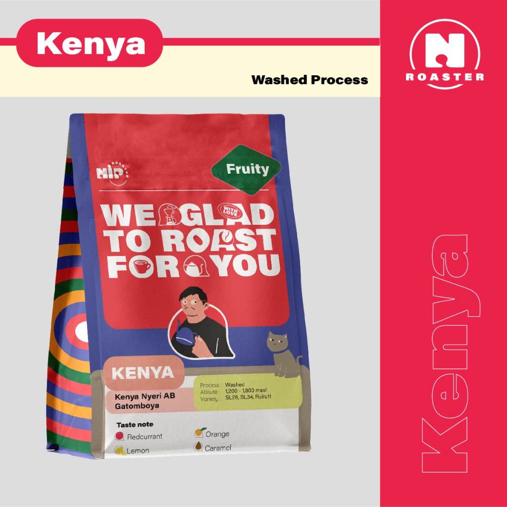 [NiP COFFEE] เมล็ดกาแฟ เคนย่า Kenya Nyeri AB Gatomboya (Washed Process) มีหลายขนาดให้เลือก