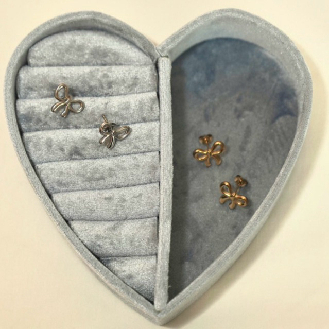 Club 9am - Daily bow (gold/silver) ต่างหู ต่างหูรูปโบว์