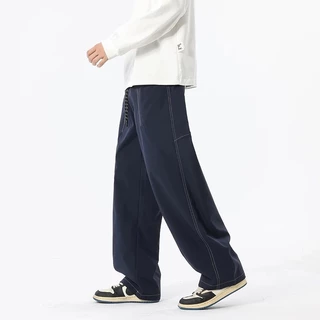 B&R กางเกงลำลอง Casual Pants กางเกงเอวยางยืด การออกแบบเส้น ทรงหลวมใส่แล้วดูผอม รุ่นใหม่ แฟชั่นแมทช์ง่าย