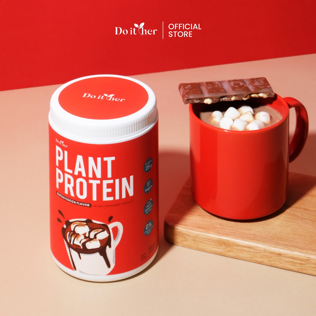 Do it her Plant Protein โปรตีนพืช รสดัช โกโก้ สูตรวิตามินไฟเบอร์ ไม่มีน้ำตาล
