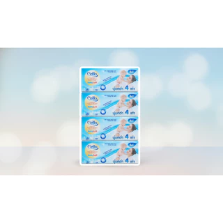 [3 แพค / 12 ห่อ] Cello babysoft กระดาษทิชชู่เช็ดหน้า หนา4ชั้น 130 แผ่น