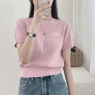 KRiSPii POP เสื้อใหม่พรหมคอกลมทอลายเปีย🍒พร้อมส่ง
