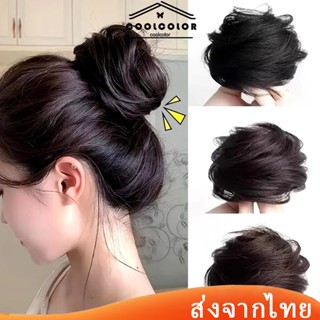 ในไทย💖วิกผมมวยแฟชั่น ยางรัดผมทรงโดนัท ความยืดหยุ่นสูง เป็นธร…