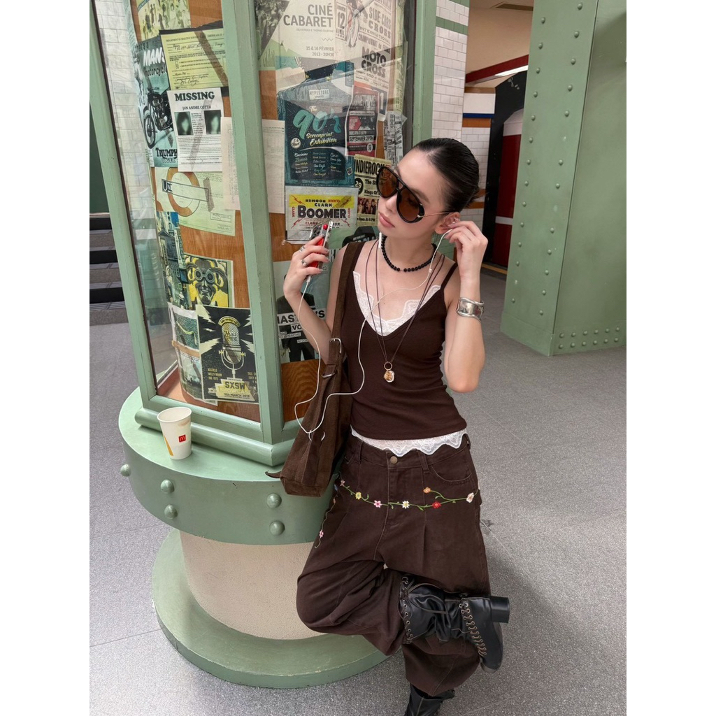 RARIS.CLOSET - Layered Lace Trim Camisole