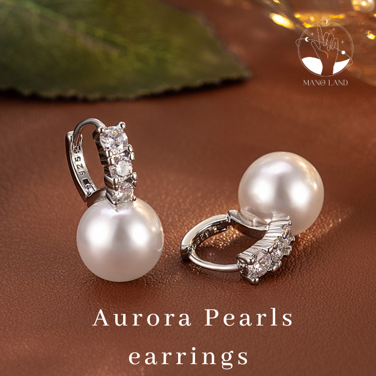 MNL💗Aurora Pearls ต่างหูแบบห่วง ไข่มุก ลุคหรู ผู้หญิง เครื่องประดับแฟชั่น เงินแท้ ไม่ลอก สไตล์เกาหลี ของขวัญ วันเกิด