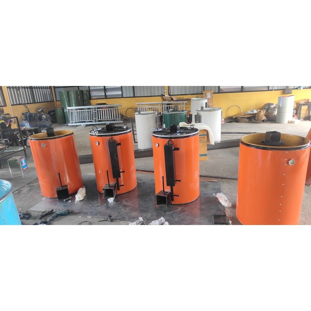 เตาอบถ่านไบโอชาร์ 200ลิตร ใส้ตัวL ได้น้ำส้มควันไม้ จุดด้วยน้ำมันและไม้ฟืน ใส้เตาหนา 3มิล หุ้มฉนวนกัน