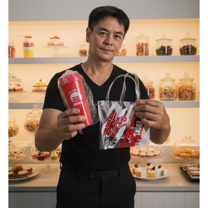 แก้วน้ำ และ กระเป๋าพลาสติก KOH-KAE (ของใหม่ เก่าเก็บ)