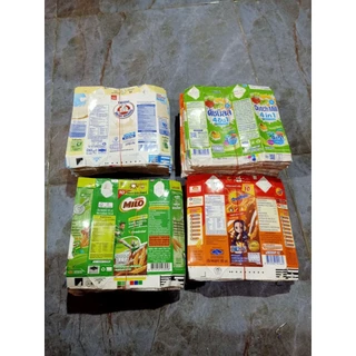 กล่องนมUHTเปล่า ตัดล้าง เรียบร้อย 100 กล่อง คละยี่ห้อ( พร้อมส่ง)/