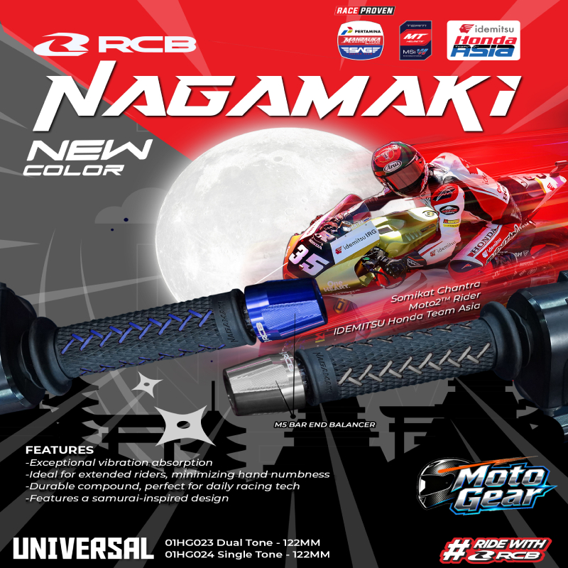 【NEW】RCB ปลอกแฮนด์ NAGAMAKI ทั่วไป สีดำ Racing Boy ของแท้ 100% ตัวแทนจำหน่ายรายใหญ่