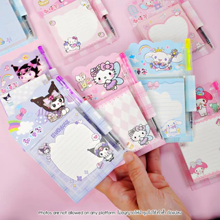 กระดาษโน้ต Sanrio 50 แผ่น พร้อมปากกาในตัว Memo Pad ZXB-Q01 ลาย Kuromi My Melody Cinnamoroll Hello Kitty พกพาง่าย