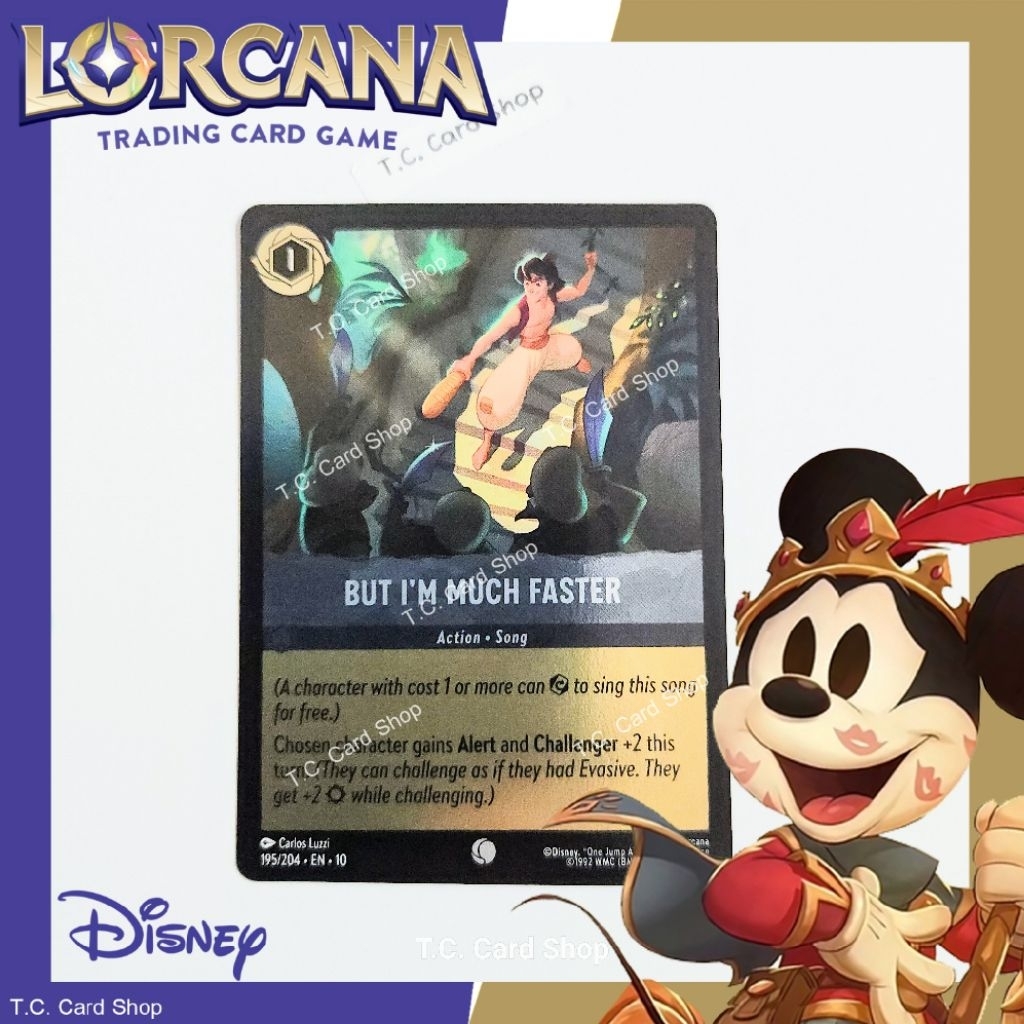 But I'm Much Faster (Foil) EN10 195/204 C - Disney Lorcana (ดิสนีย์ ลอร์คาน่า) (Whispers in the Well )