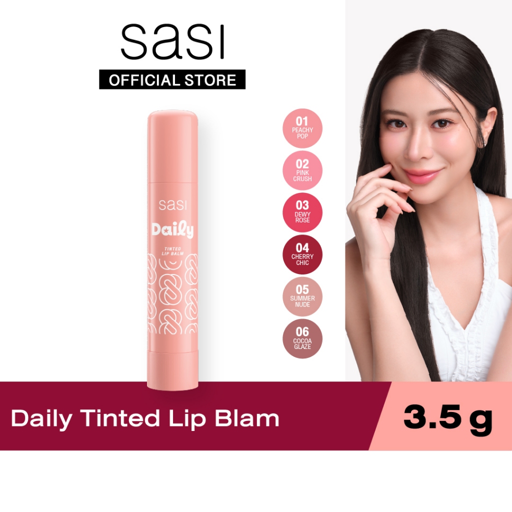 [ใหม่] sasi เดลี่ ทินท์เต็ด ลิป บาล์ม Daily Tinted Lip Balm 3.5g
