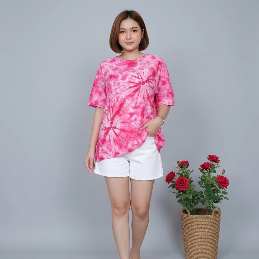 เสื้อเดี่ยวแขนสั้นมัดย้อม  ไซส์รอบอก 46-48 นิ้ว thumbnail 9