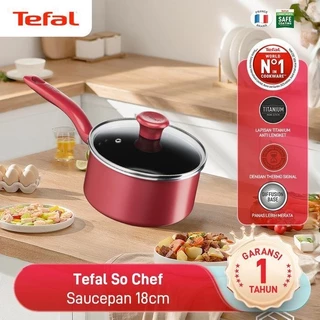 Tefal So Chef หม้อด้ามพร้อมฝาแก้ว ขนาด 18 ซม. รุ่น G1352395 ใช้ได้กับทุกประเภทเตา