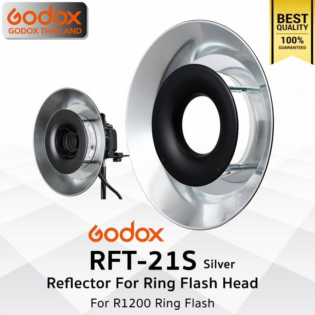 Godox Reflector RFT-21S Silver 38 cm. / 15 inch For Godox Ring Flash Head R1200 / Giodox Thailand