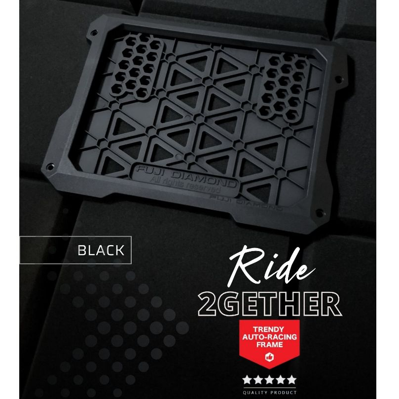 สีดำด้าน กรอบป้ายทะเบียนรถมอเตอร์ไซค์ FUJI DIAMOND  เท่ห์ โฉบเฉี่ยว ไม่เหมือนใคร