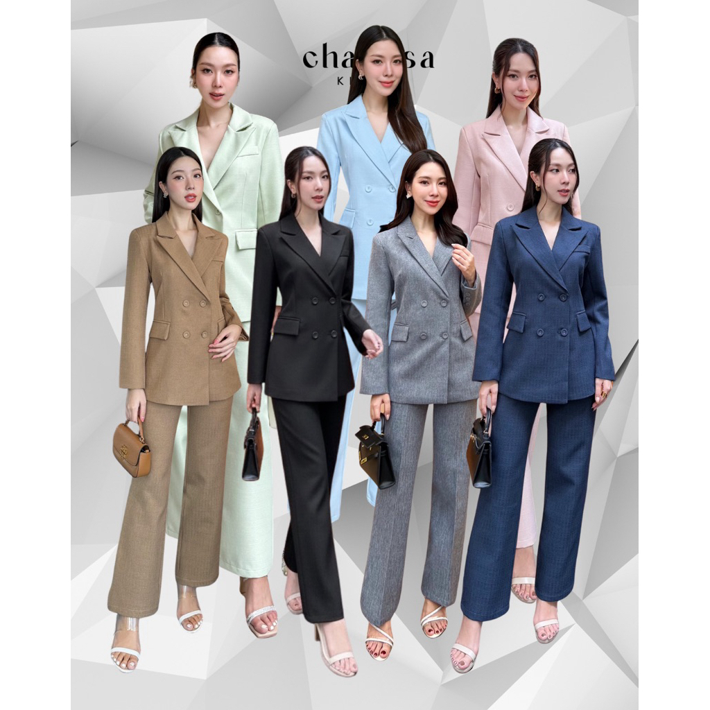 ชุดสูทผู้หญิง ทรงสีกระดุม ผ้าพรีเมี่ยม code 15300