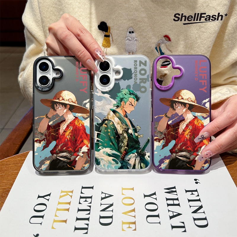 อะนิเมะอินเทรนด์ลูฟี่โซโลสุ เคส iphone 16 13 11 12 14 15 Pro Max 7 8 Plus 14 15 Plus XR X XS Max