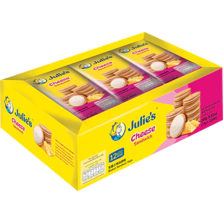 Julie's จูลี่ส์ แซนวิส บิสกิต ขนมปังกรอบสอดไส้ครีม (1กล่อง / 12 ห่อ)