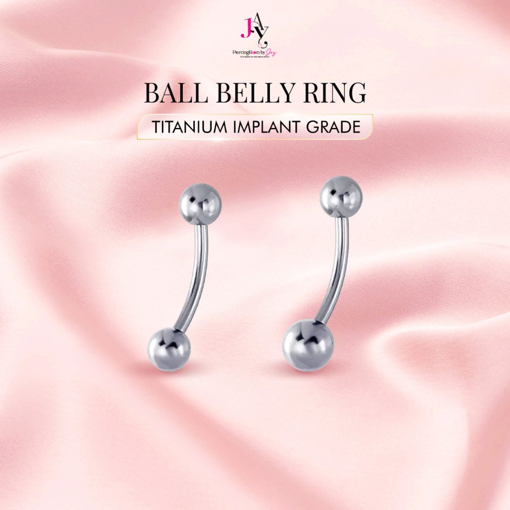 Piercingroom by Jay Titanium Plain Ball Belly Ring Titanium G23 เกรดการแพทย์ (ราคาต่อชิ้น)