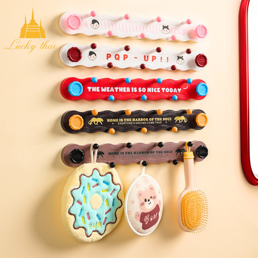 luckythia ราวแขวนดูดผนังหมุนล็อก ตะขอแขวนของติดผนัง แบบดูดสูญญากาศ แข็งแรง รับน้ำหนักดี เหมาะแขวนผ้า หมวก กระเป๋า