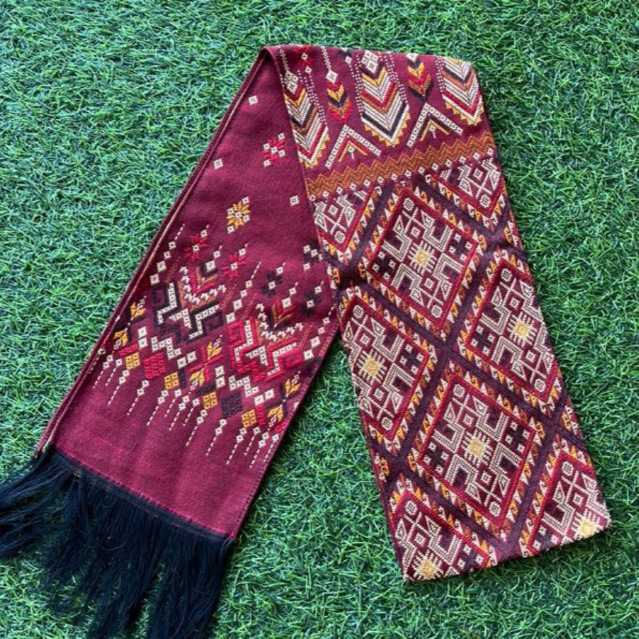 สไบแพรวาภูไท สไบแพรวาเนื้อผ้าฝ้าย หน้าแคบ ยาว2เมตร เข้าใหม่ - รูปที่ 2