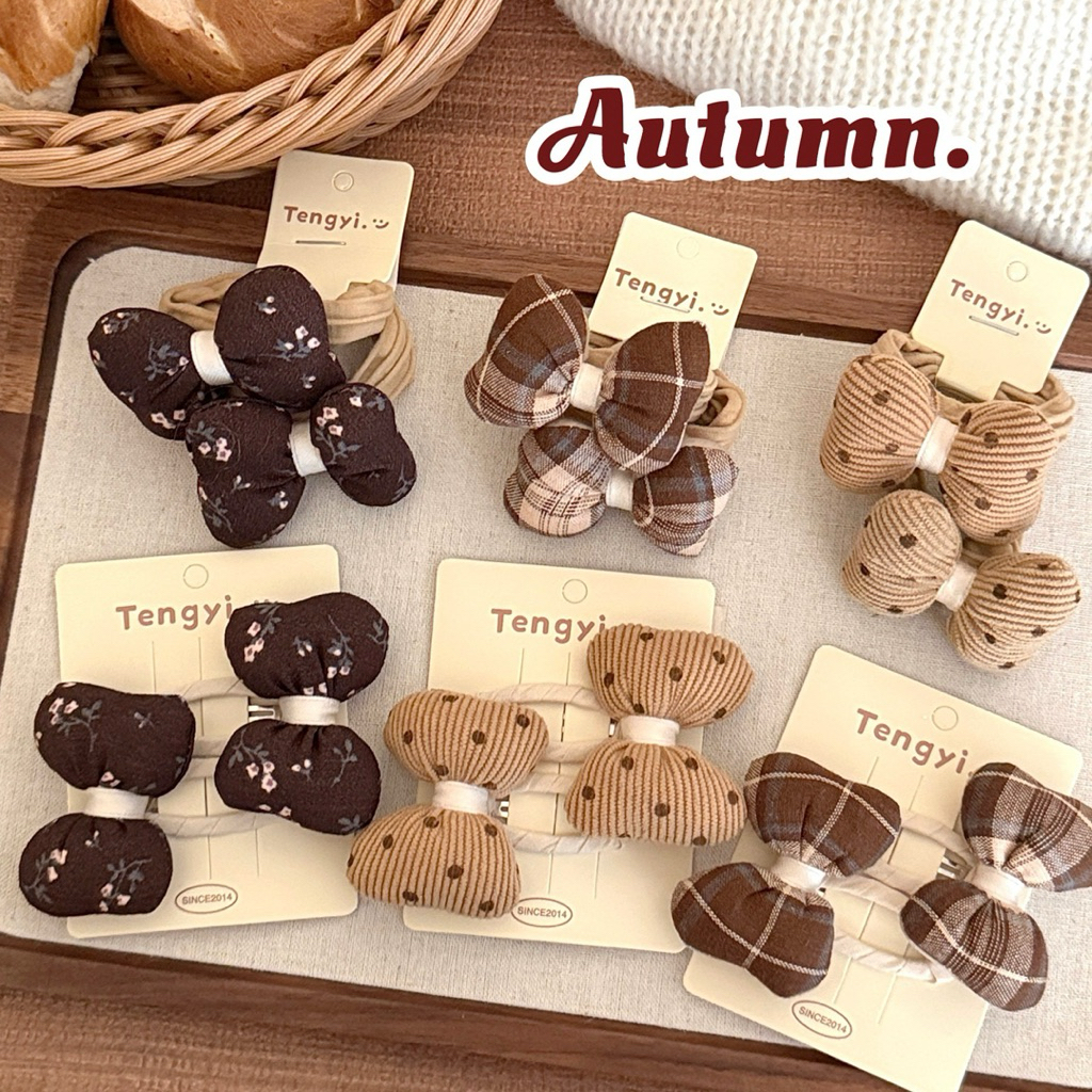 Cute 429 กิ๊บติดผม กิ๊บแป๊ก ยางมัดผมโบว์เต่ง 2 ชิ้น/แพ็ค