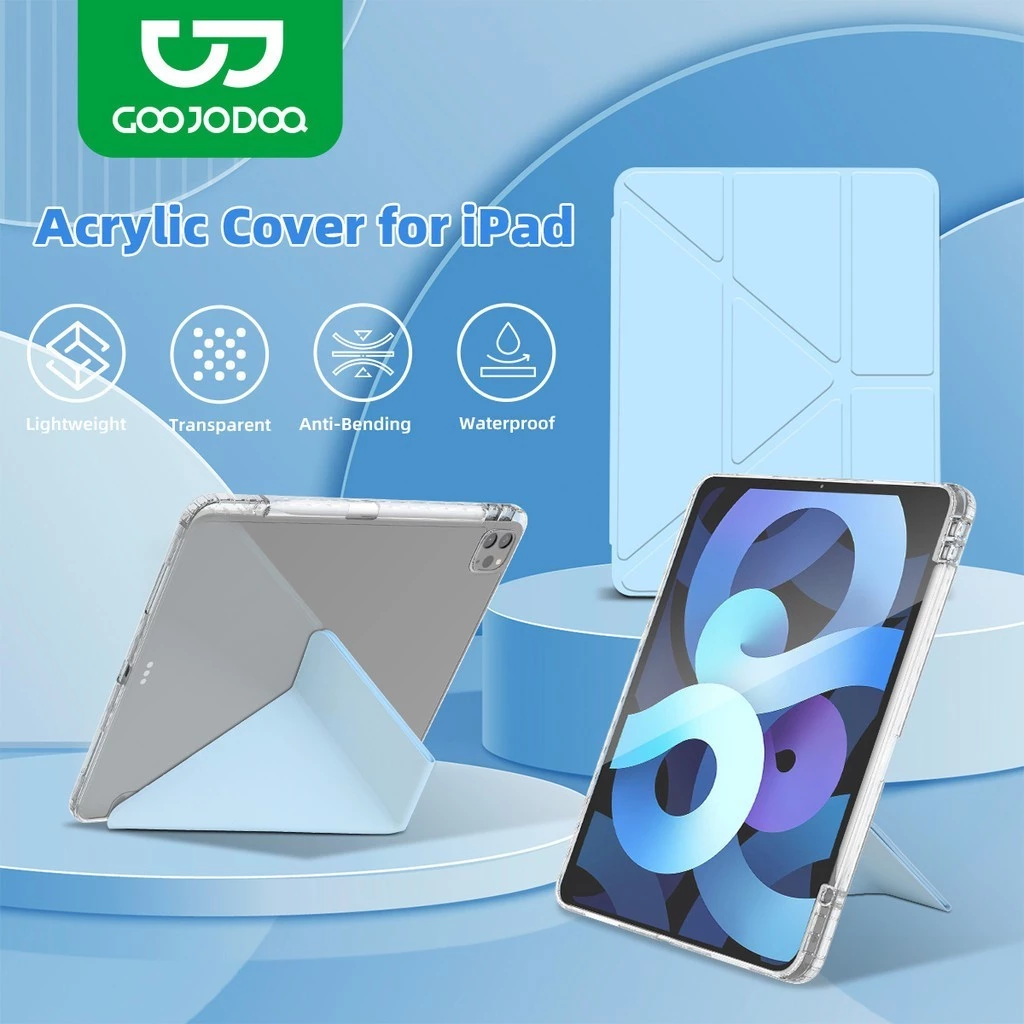 GOOJOODOQ เคสไอแพด เคส Ipad แบบพับได้ 5in1 มุมมองหลายมุมช่องเสียบปากกาป้องกันการสูญหายฝาครอบ Tpu
